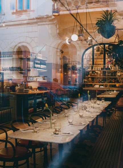 Interior shot of a restaurant design